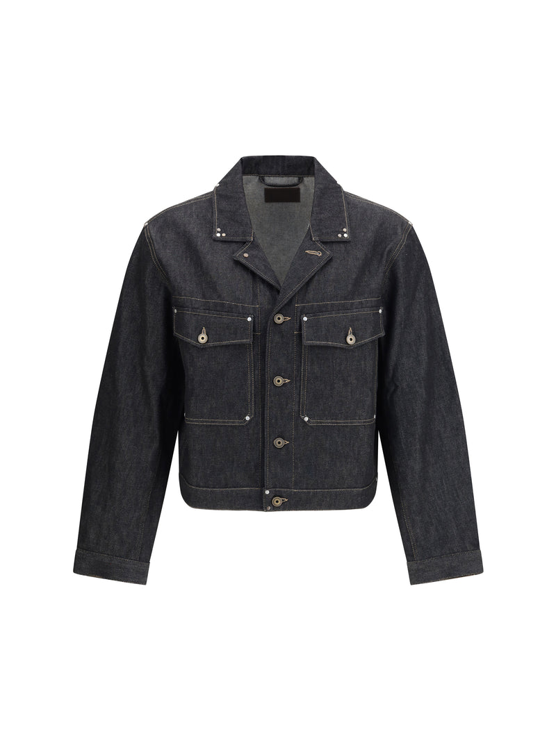 Lemaire Lemaire Trucker Denim Jacket With Studs Slate - World Class Fashion