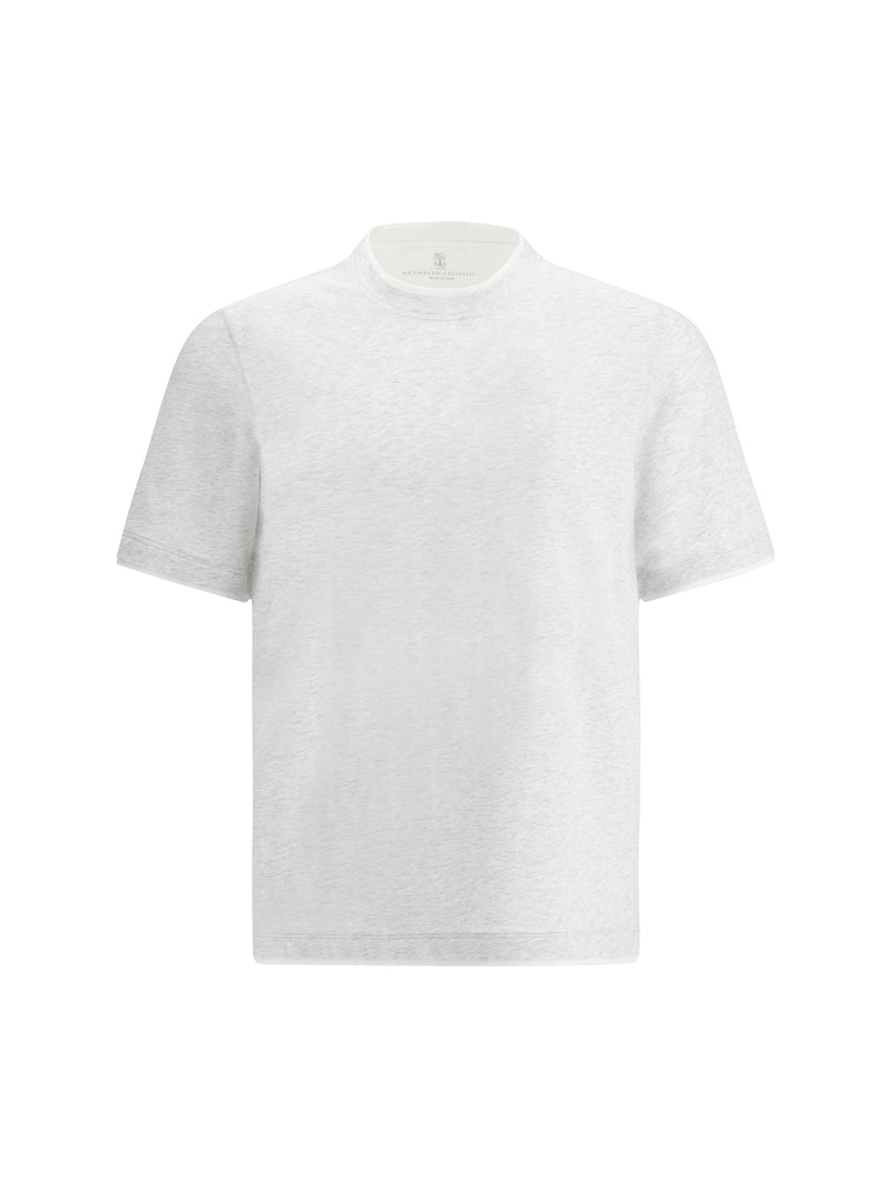 Brunello Cucinelli Brunello Cucinelli Cotton T-shirt Perla+Bianco Ottico - World Class Fashion