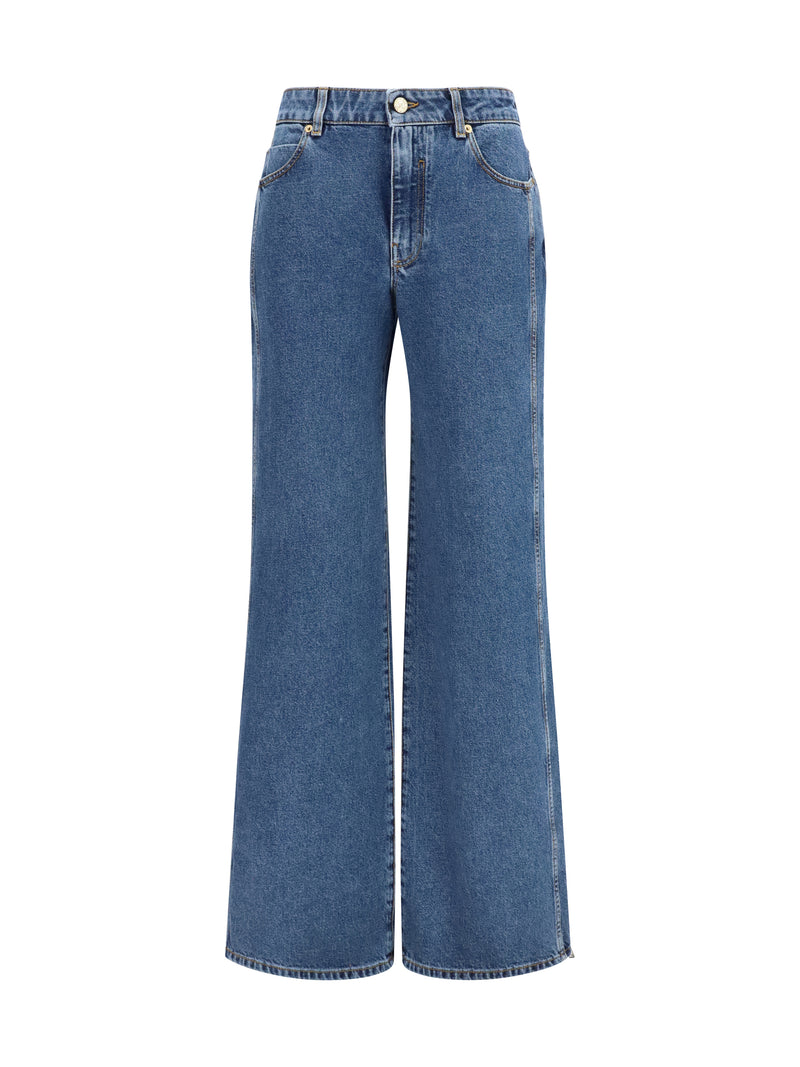 Balmain Balmain Straight Wide-leg Jeans Deep Blue Women - World Class Fashion