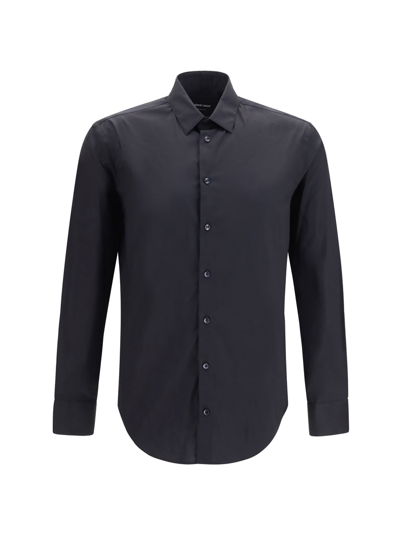 Giorgio Armani Giorgio Armani Slim Fit Stretch Cotton Shirt Black - World Class Fashion