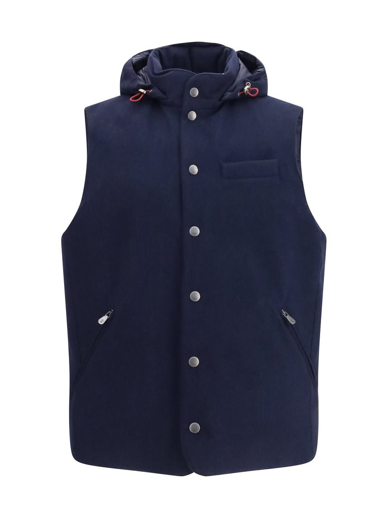 Brunello Cucinelli Brunello Cucinelli Wool Down Vest Blue Men - World Class Fashion