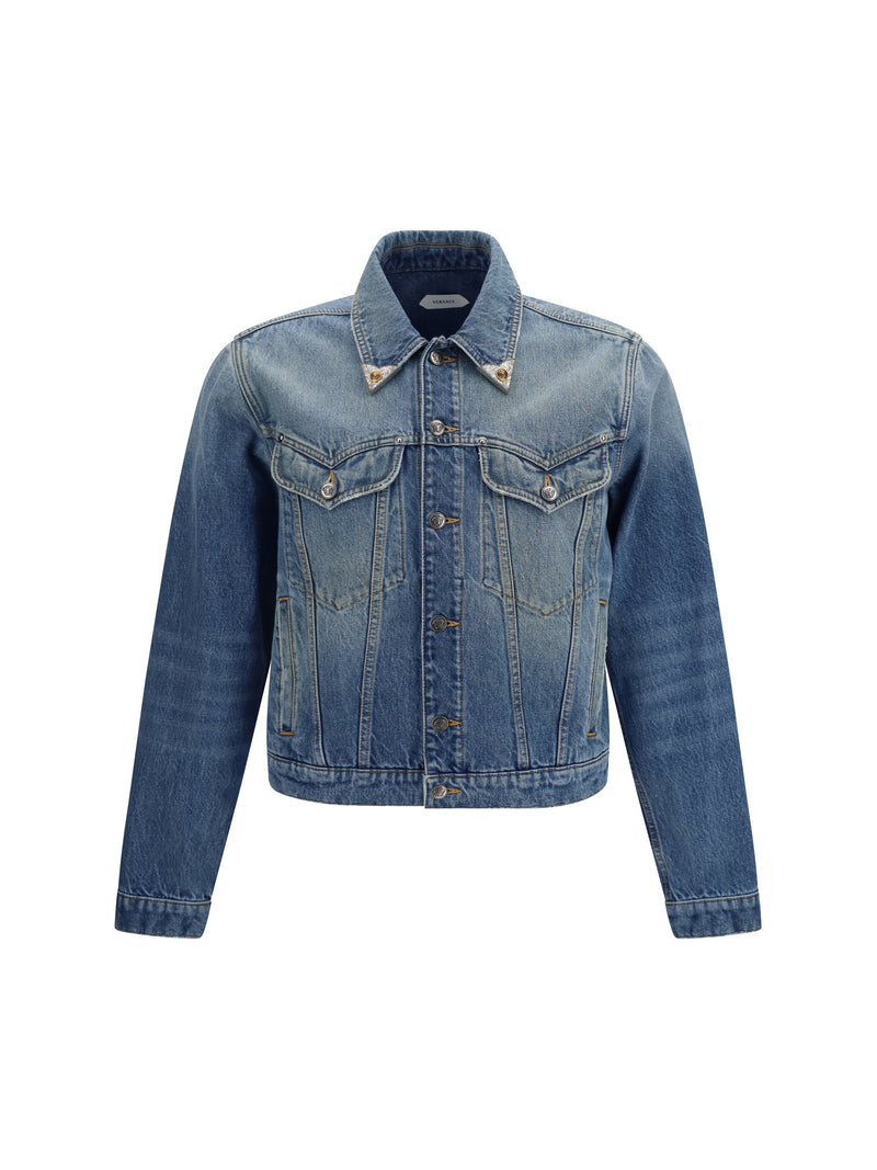 Versace Versace Stonewashed Denim Jacket Medium Blue - World Class Fashion
