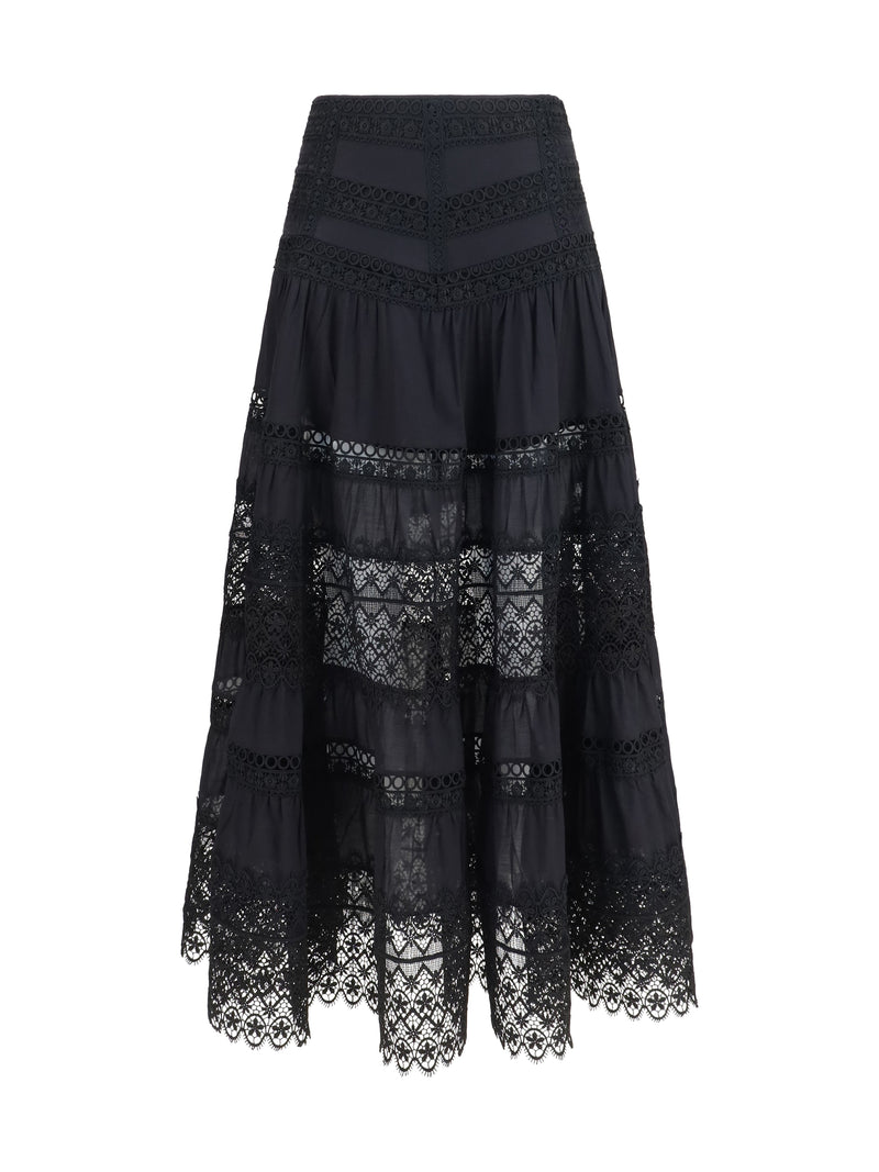 Charo Ruiz Charo Ruiz Serza Long Skirt In Cotton Voile - World Class Fashion