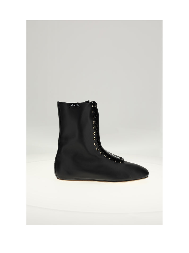 Celine Bota Celine con cordones 05 Negra para mujer - World Class Fashion