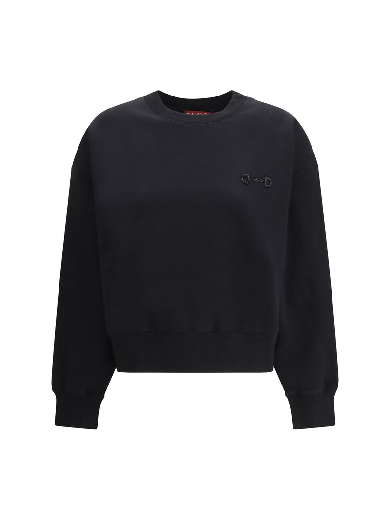 Gucci Gucci Brushed Cotton Jersey Sweatshirt Black Women - World Class Fashion