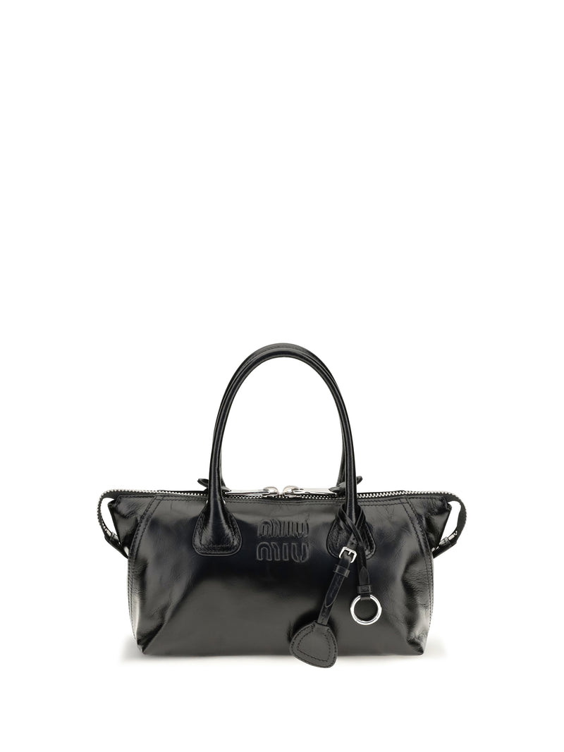 Miu Miu Miu Miu Glossy Leather Handbag Nero - World Class Fashion