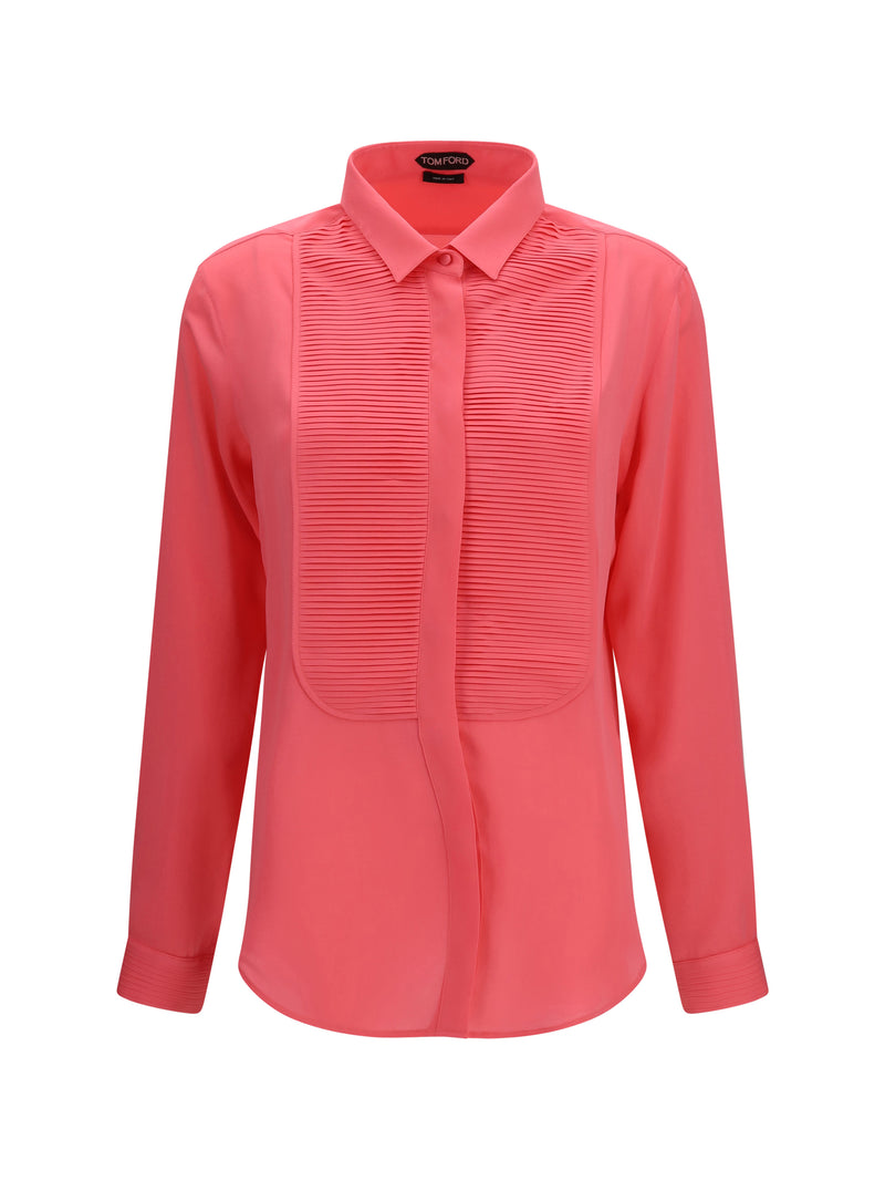 Tom Ford Tom Ford Tuxedo Shirt In Silk With Pleated Bib - World Class Fashion