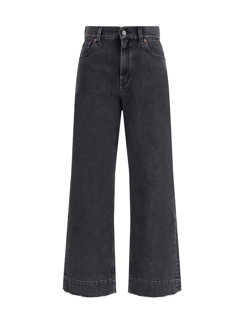 Chloe Chloé High-waisted Cropped Denim Jeans Asphalt Black - World Class Fashion