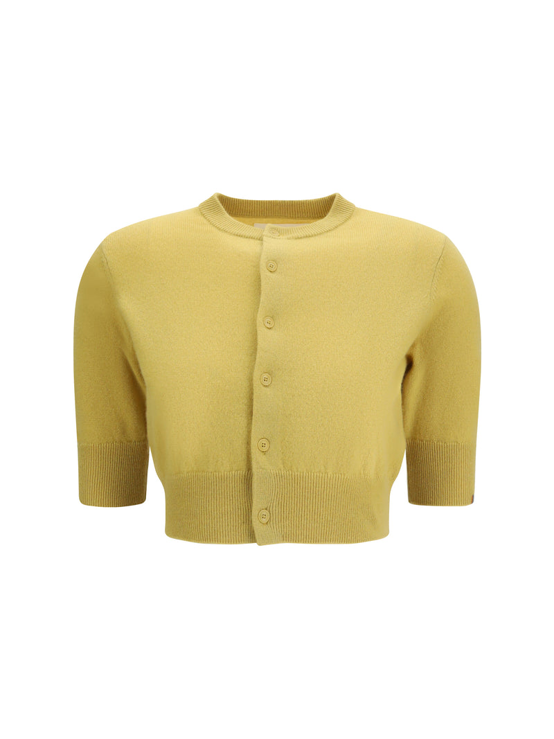 Extreme Cashmere Extreme Cashmere N°474 Super Little Cropped Cardigan Corn - World Class Fashion