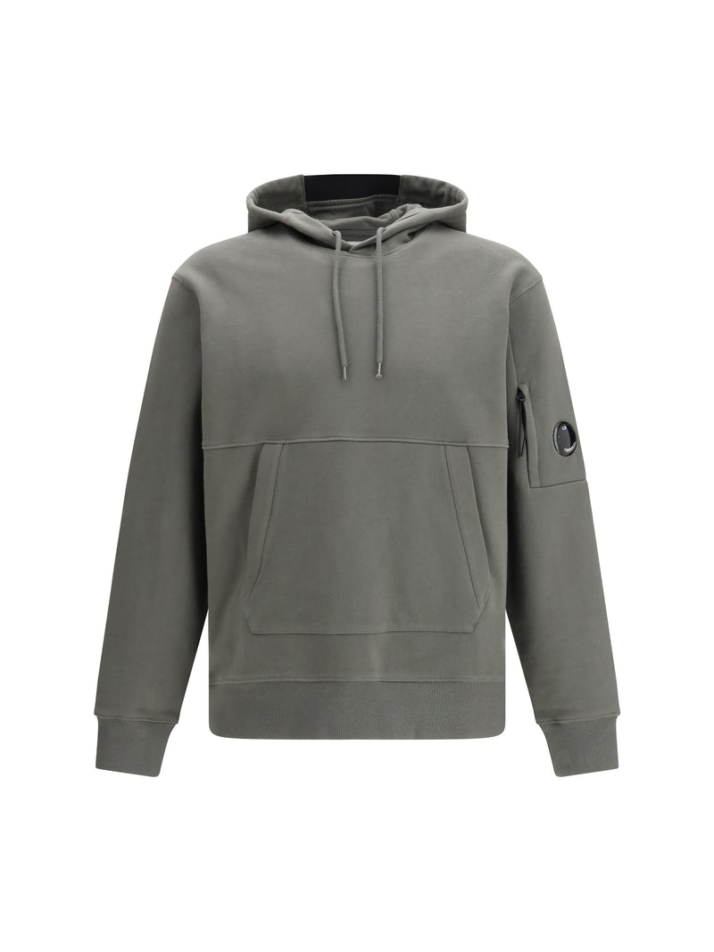 C.P. Company C.P. Company Diagonal Raised Fleece Hooded Sweatshirt Gunmetal - World Class Fashion