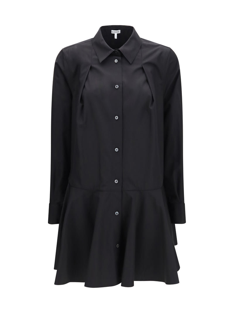Loewe Loewe Cotton Shirt Dress Black Women - World Class Fashion