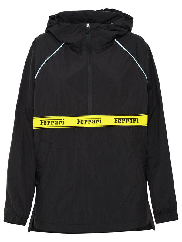 Ferrari Black Polyester Anorak Jacket