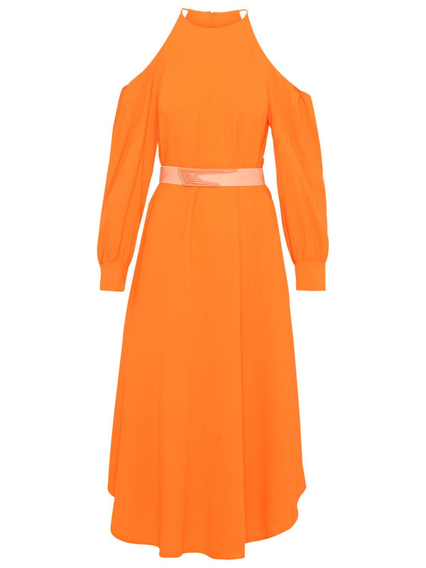 Stella Mccartney Orange Viscose Belted Dress