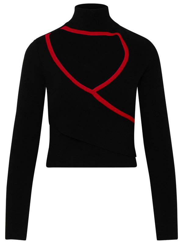 Ferrari Black Viscose Blend Turtleneck