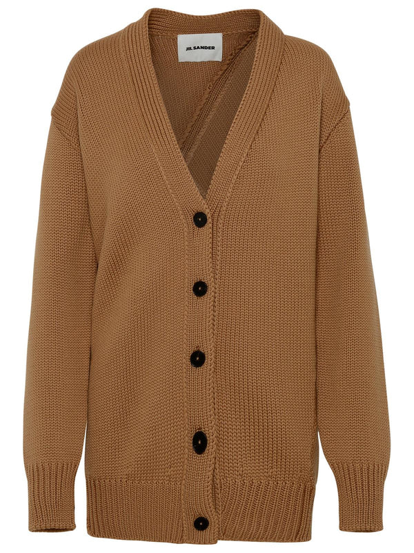 Jil Sander Beige Wool Cardigan