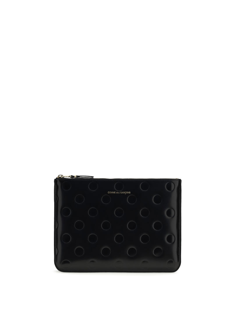 Comme Des Garçons Wallet Comme Des Garçons Embossed Polka-dot Wallet Black - World Class Fashion