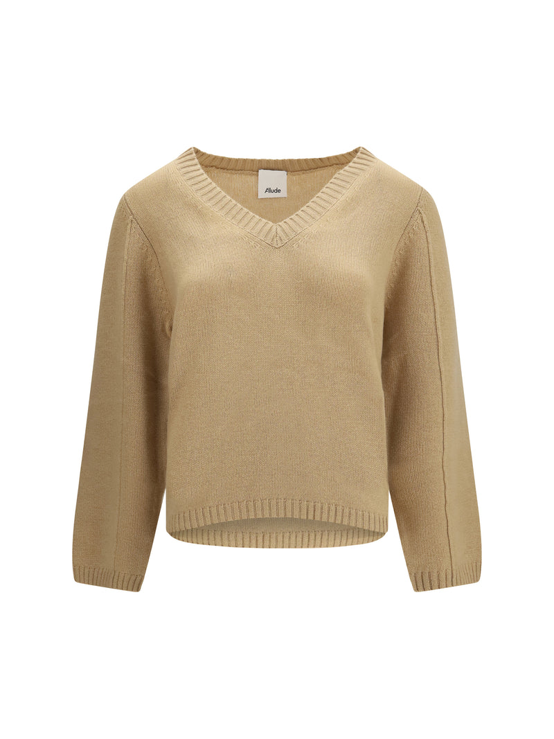Allude Allude V-neck Cashmere Sweater Grey Women - World Class Fashion