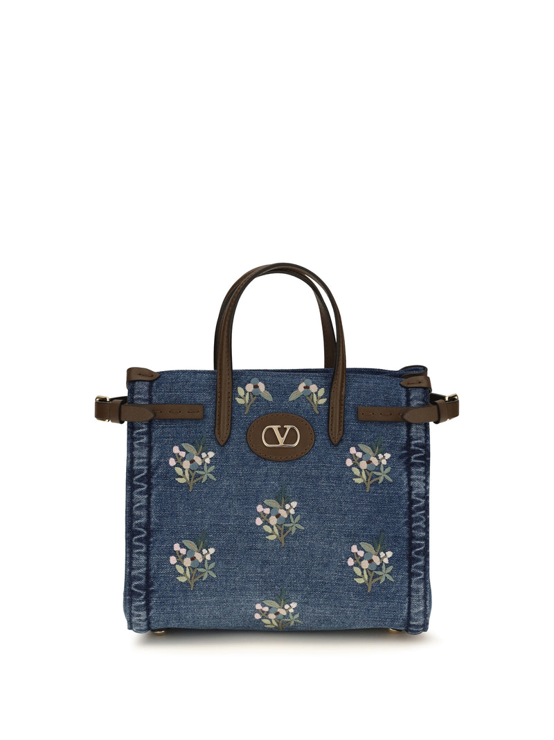Valentino Garavani Valentino Garavani Small Antibes Handbag Denim Multicolor - World Class Fashion