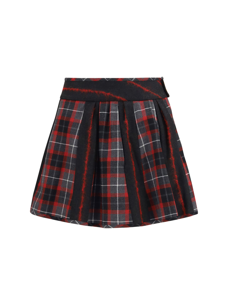 Vivienne Westwood Vivienne Westwood Bell Virgin Wool Mini Skirt Charcoal/Red - World Class Fashion