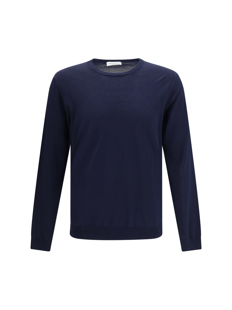Roberto Collina Roberto Collina Cotton Crew Neck Sweater Navy - World Class Fashion