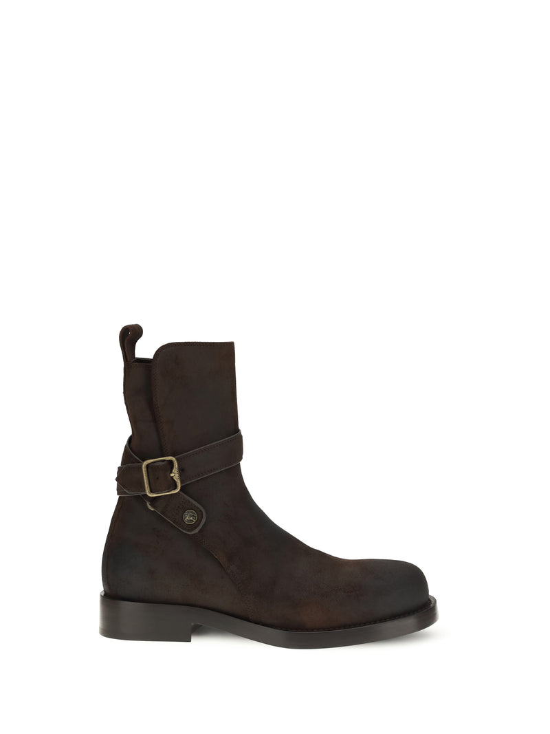 Burberry Burberry Ledger Jodhpur Leather Boots Moorhen Brown - World Class Fashion