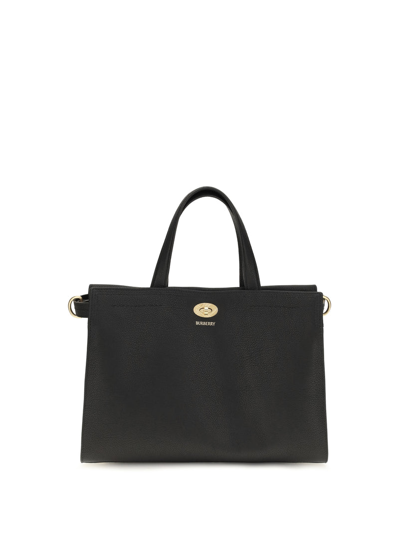 Burberry Burberry Small Cotswolds Check Tote Bag Black - World Class Fashion