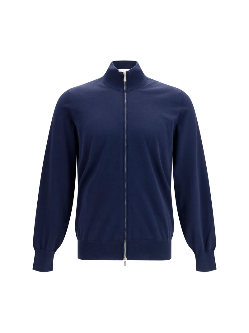 Brunello Cucinelli Brunello Cucinelli Cotton Cardigan Navy/Grey Men - World Class Fashion