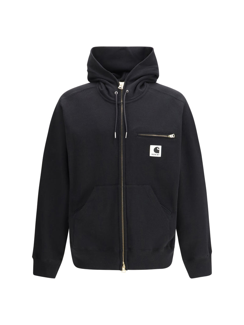 Sacai Sacai Cotton Jersey Hoodie Black Men - World Class Fashion