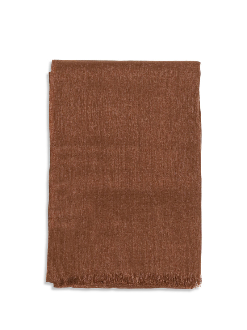 Brunello Cucinelli Brunello Cucinelli Silk and Cashmere Scarf Fire Brick - World Class Fashion