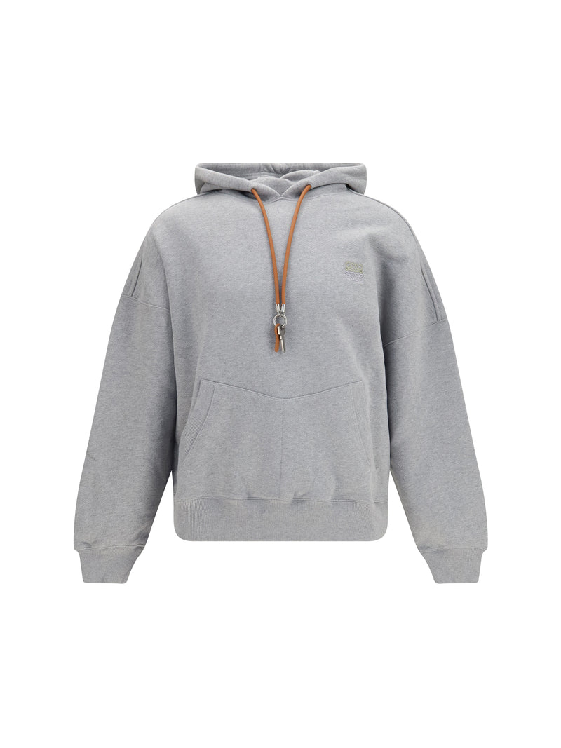 Loewe Loewe Hooded Sweatshirt with Drawstring Grey Melange - World Class Fashion