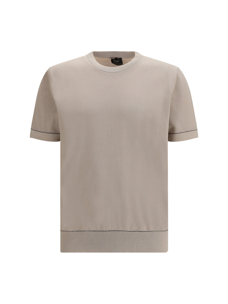 Brioni Brioni Crewneck T-shirt Sand/Navy - World Class Fashion