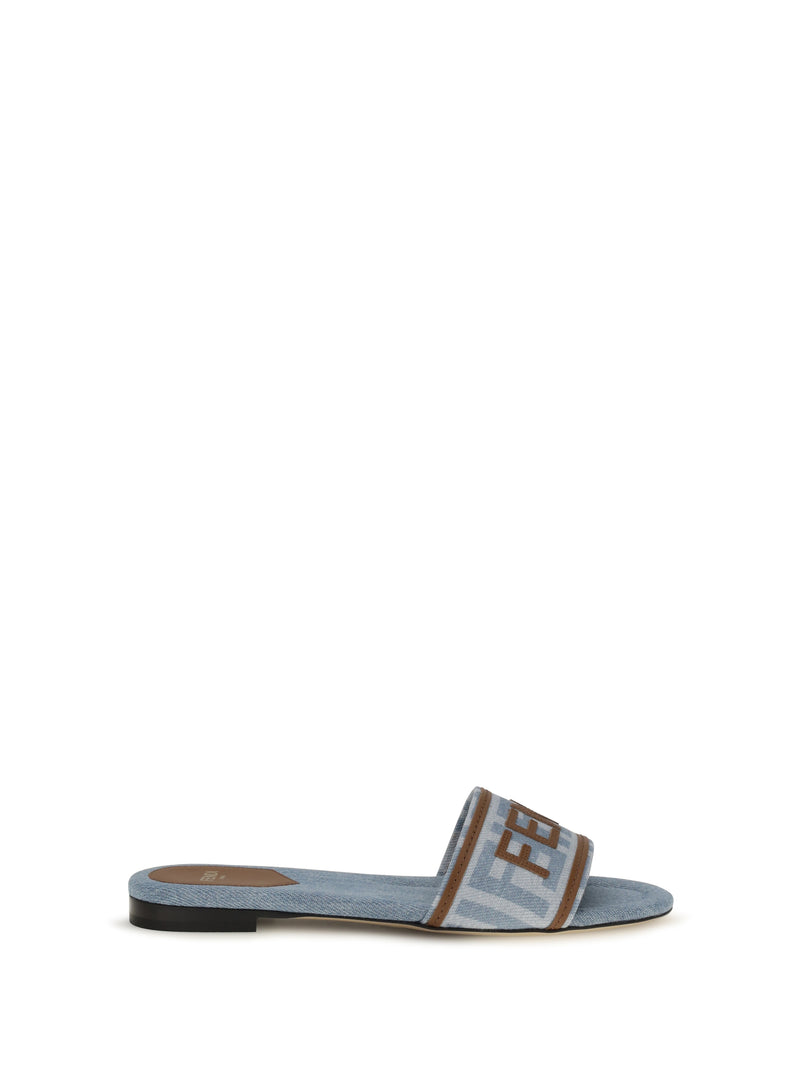 Fendi Fendi FF Denim Sandals Denim Cielo+Sellier - World Class Fashion