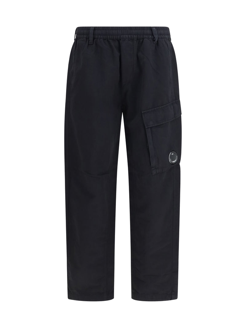 C.P. Company C.P. Company Cotton Rip-stop Boxy Lens Cargo Pants Black - World Class Fashion