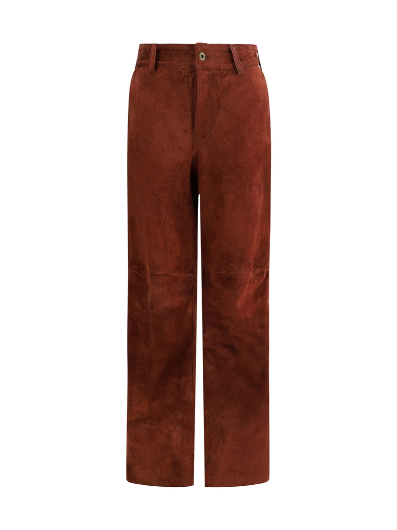 Salvatore Santoro Salvatore Santoro Suede Trousers Prune - World Class Fashion