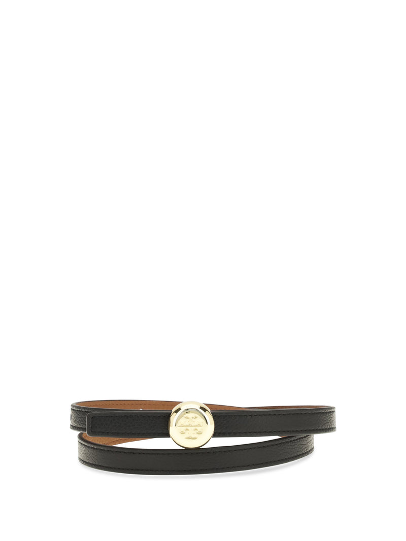 Tory Burch Tory Burch Reversible Romy Belt Black/Aged Tan - World Class Fashion