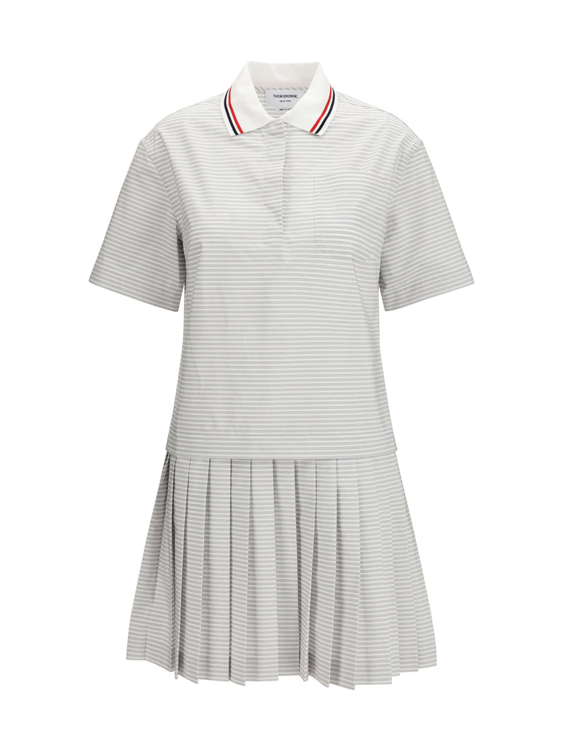 Thom Browne Thom Browne Cotton Polo Dress Med Grey - World Class Fashion