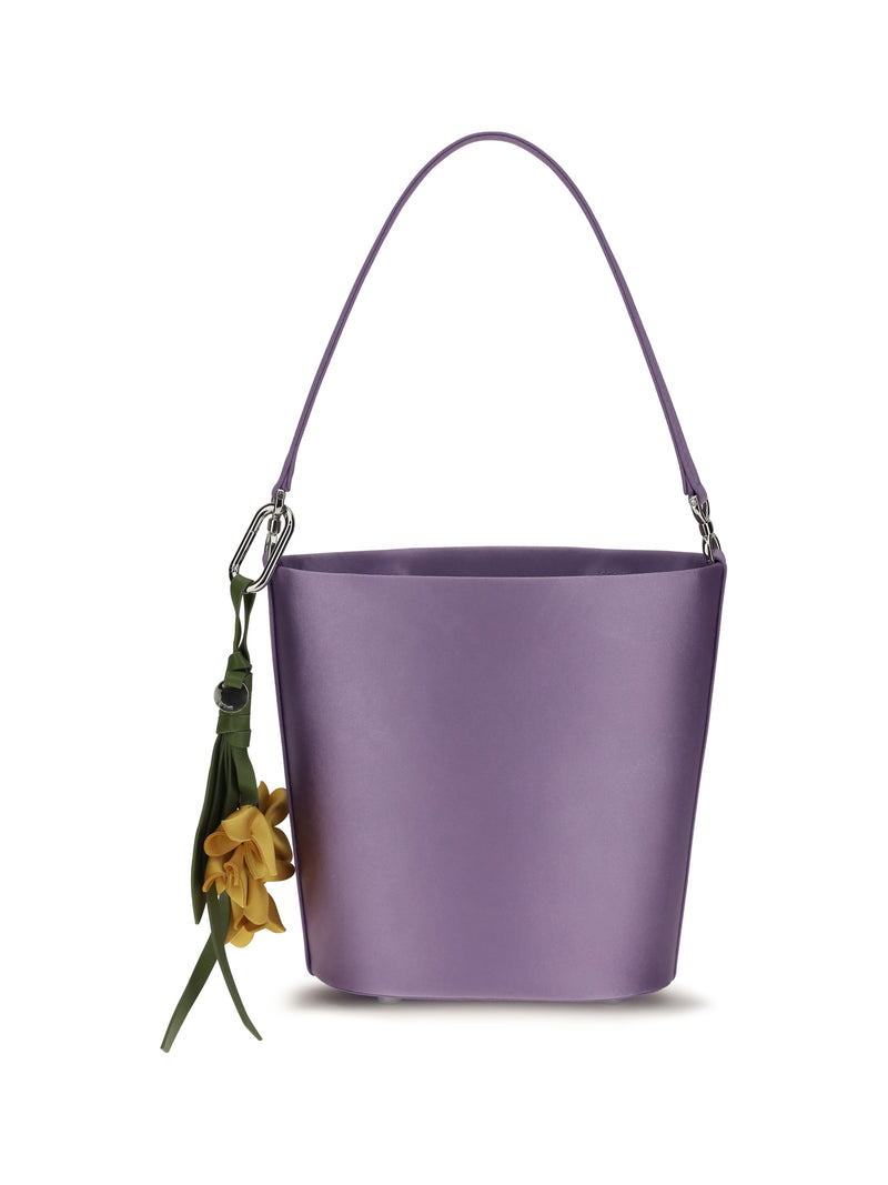 Self-portrait Self-portrait Satin Bucket Bag Lilac - World Class Fashion