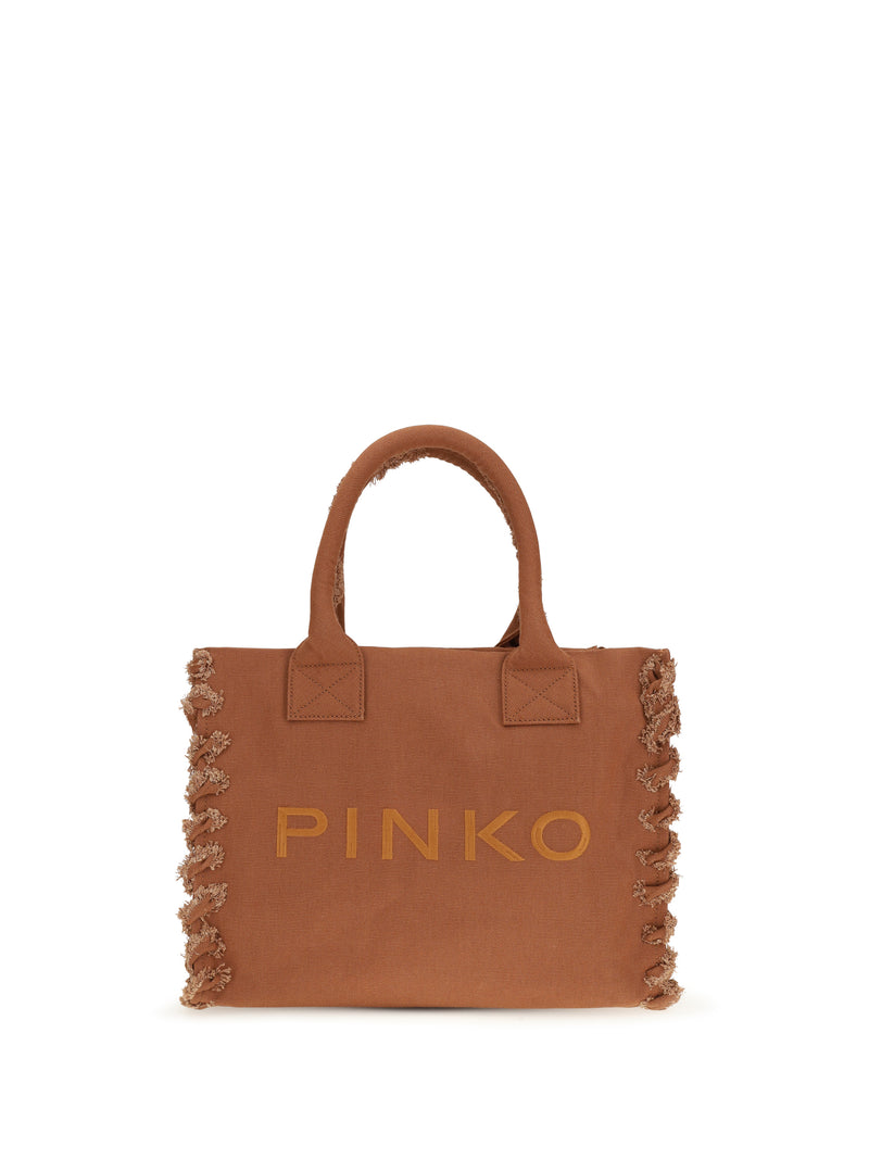 Pinko Pinko Canvas Tote Bag Beige-Scoiattolo - World Class Fashion