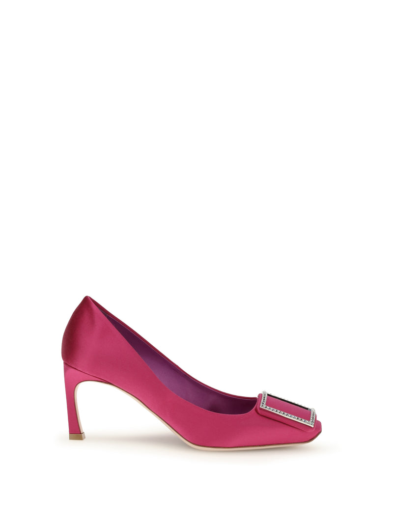 Roger Vivier Roger Vivier Satin Trompette Pumps Fuxia Medio - World Class Fashion