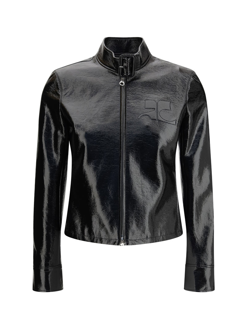 Courrèges Chaqueta Courrèges City de vinilo negra para mujer - World Class Fashion