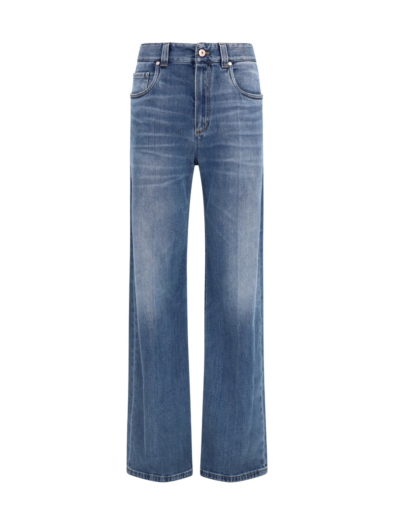 Brunello Cucinelli Brunello Cucinelli Cotton Denim Pants Essential Dark Blue - World Class Fashion