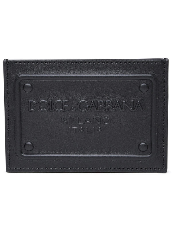 Dolce & Gabbana Black Leather Card Holder