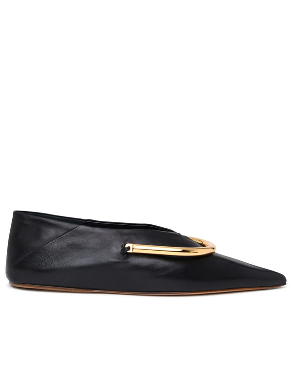 Black Leather Ballet Flats