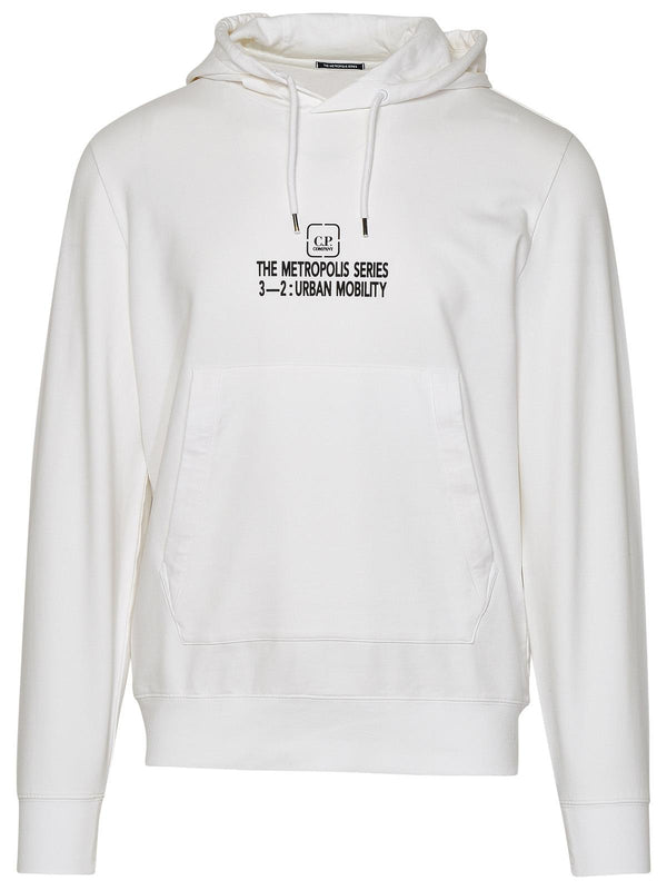 C.p. Company White Cotton Blend Sweatshirt