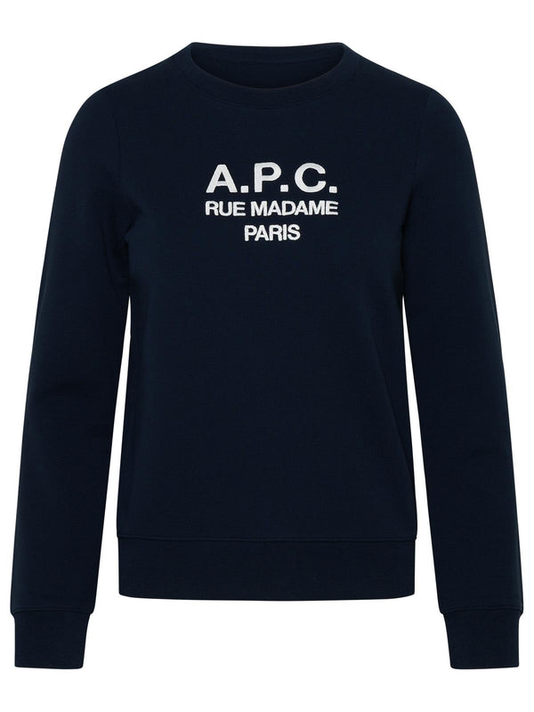 A.p.c. Tina Sweatshirt In Blue Cotton