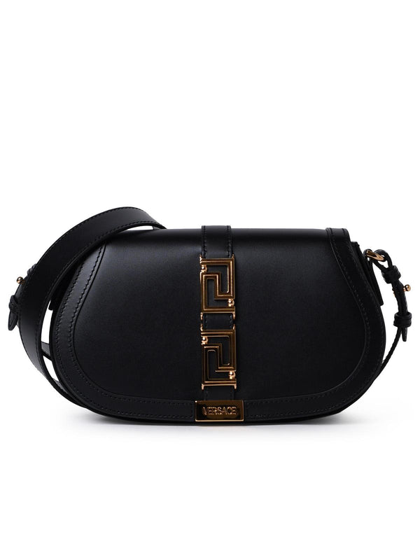 Versace Black Leather Greca Goddess Bag