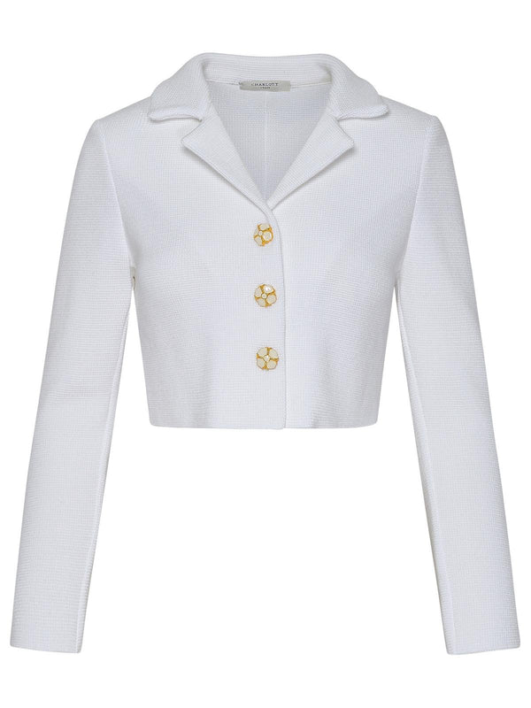 Charlott White Cotton Cardigan