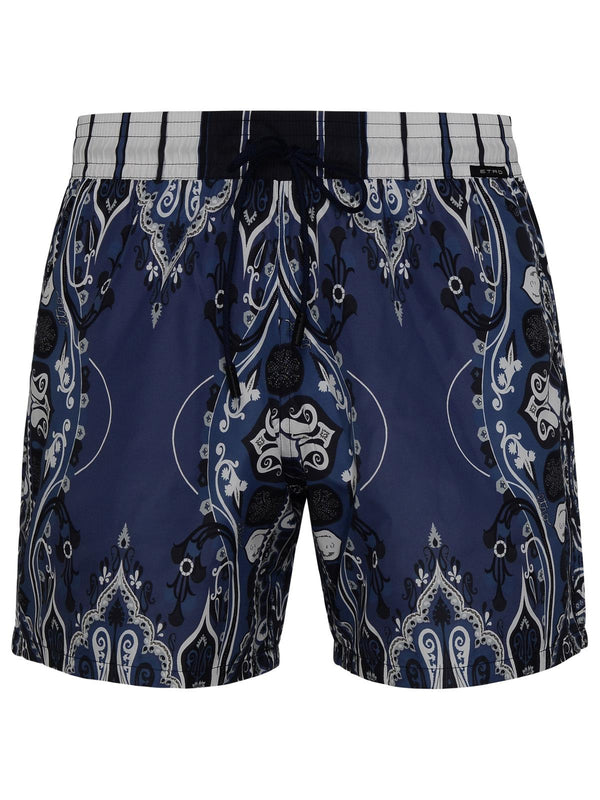 Etro Blue Polyester Swimming Trunks