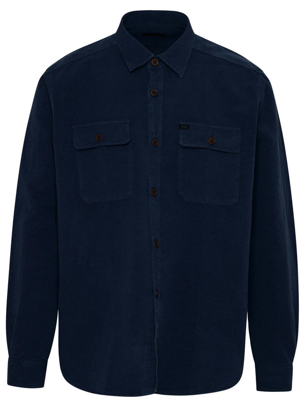 Fay Blue Cotton Blend Shirt