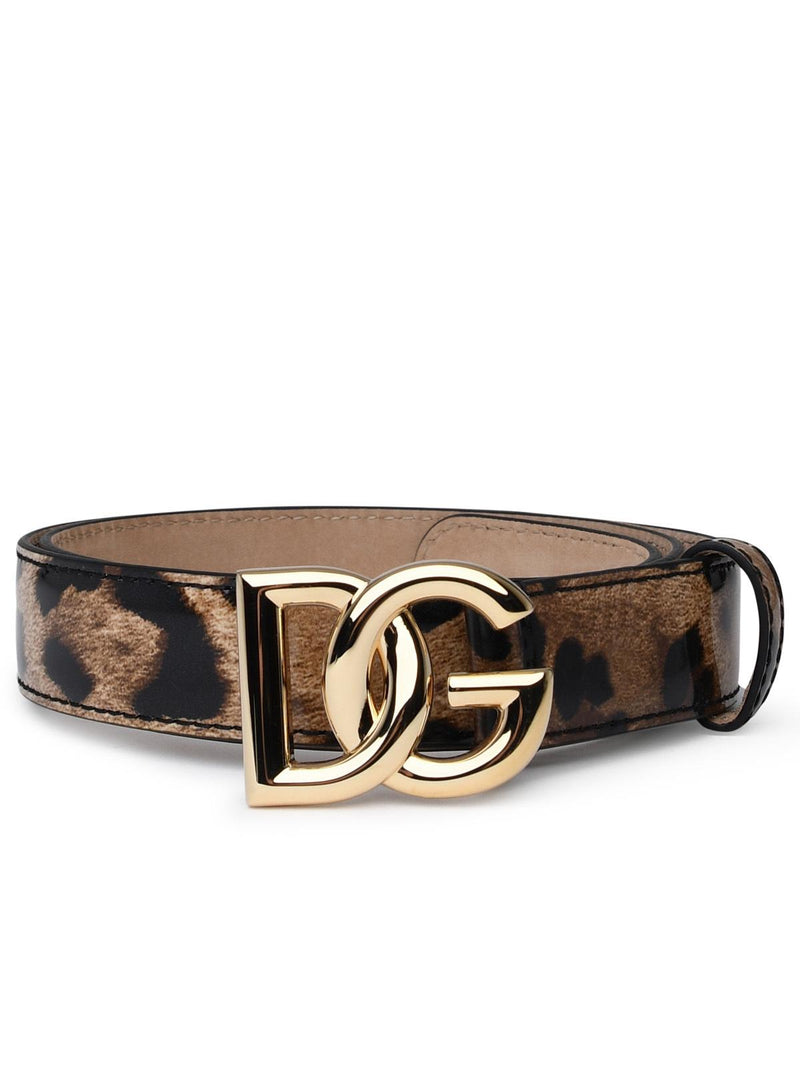 Dolce & Gabbana Dolce & Gabbana Two-color Shiny Leather Belt Brown - World Class Fashion